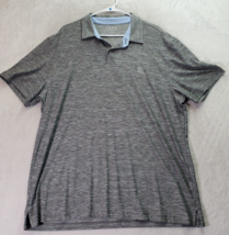 IZOD Golf Polo Shirt Men XL Gray Space Dye Stretch Short Sleeve Slit Logo Collar - £14.50 GBP