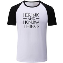 I Drink And I Know Things Slogan Print T-shirt Mens Boys Casual Graphic Tee Tops - £14.33 GBP