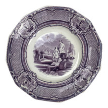 Staffordshire Transferware Plate Carrera Holland Purple England Antique ... - $46.75