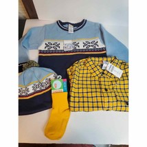 Nwt Vintage 2001 Gymboree Winter Sparkle Line Sweater Set Hat Shirt Socks 3 yr - £63.94 GBP