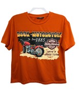 Shein Womens Harley Davidson TShirt Orange XS Cropped Short Sleeve Motor... - £17.08 GBP