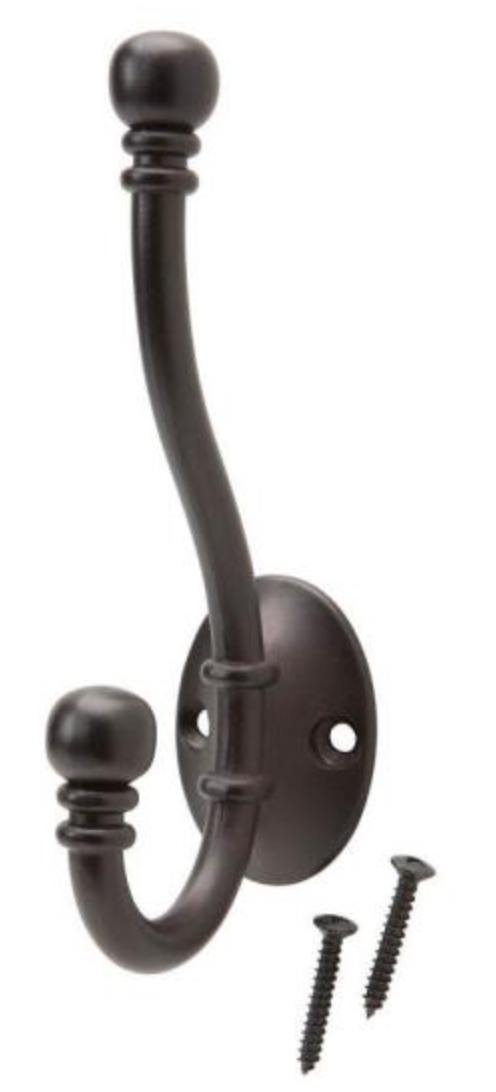 Oil-Rubbed Bronze Decorative Coat and Hat Hook - $12.95
