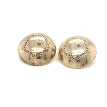 Vintage Sterling Silver Southwest Concho Button Like Solid Round Stud Earrings - £38.77 GBP