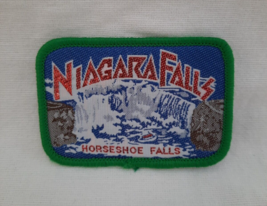 Niagara Falls Horseshoe Falls ~ Red Glitter Travel Souvenir Woven Patch ... - £9.45 GBP