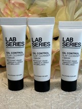 3 X Lot Lab Series Men Oil Control Clay Cleanser + Mask .24oz Travel NWOB Free - £5.92 GBP