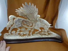 Peg-8 Pegasus Unicorn shed moose antler figurine detailed carving mythic... - $8,785.18 MXN