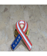 Red White Blue USA Lapel or Hat Pin Patriotic Flag Ribbon Stars Stripes ... - $31.11
