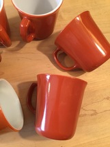 Vintage 60s set of 6 Corelle by Pyrex Burnt Orange mugs (discontinued and rare) image 3