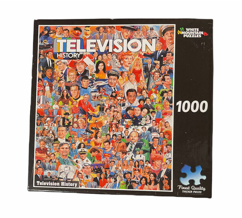 White Mountain Puzzles Television History 1000 Piece Jigsaw Puzzle TV #270T - $16.82