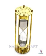 NauticalMart Vintage Nautical Hourglass Brass Glass White Sand Timer - $90.00