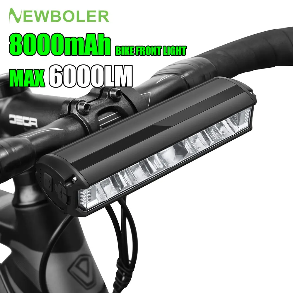 NEWBOLER Bicycle Light Front 8000mAh Bike Light 6000Lumen Waterproof Flashlight - £17.31 GBP+