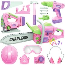 Kids Tool Set With Electric Toy Drill Chainsaw Jigsaw Toy Tools For Girl, Realis - £67.93 GBP