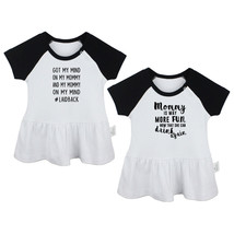 2PCS Mom Is Way More Fun Now That She Can Drink Infant Baby Girls Princess Dress - £17.96 GBP