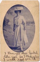 People Postcard Victorian Lady At The Beach - $2.18