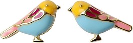 Cute Bird Stud Earrings for Women Girls 925 Sterling Silver Gold Plated Tiny Sma - £19.50 GBP