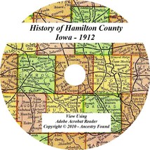 1912- HAMILTON County Iowa IA - History Genealogy Ancestry -  Webster City CD - £4.60 GBP