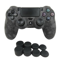 Silicone Grip Smoke Gray Skulls + (8) Multi Thumb Caps For PS4 Controller  - €7,77 EUR