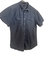 BKE Men&#39;s Button-Up Textured Collared Short Sleeve Button-Up Gray Shirt XL - $25.25