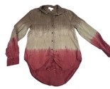 Cloth &amp; Stone x Anthropologie Ombre Tie-Dye Shirt Brown Orange Button Do... - £18.76 GBP