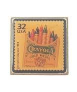 Vintage Crayola Gold Medal Crayons Postage Stamp Lapel Pin 1998/1903 Gol... - £7.60 GBP