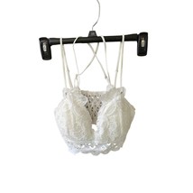 New Wish LIst Womens Size small Lace Bra Bralette White Criss Cross - $13.85