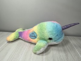 Girl Scouts plush pastel rainbow multicolor striped narwhal whale 75703 - £11.63 GBP