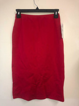 MSRP $45 LaMonir Short Pencil Skirt W/Elastic Waist Red Size XS - $14.93