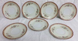 7 Empress China Japan 5.5&quot; Saucers Floral Wreath EMP57 Free Shipping - $24.99