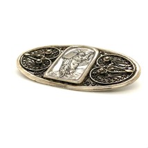 Antique Sterling Rare Signed Betzalel  Moses and 10 Commandments Filigree Brooch - £221.68 GBP