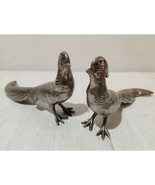 Rare Vintage Pewter Metal Peacocks  Pheasants Salt &amp; Pepper Shakers MACO... - £54.95 GBP