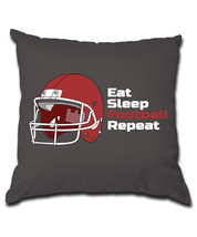 eat sleep repeat football Pillow (Cover and Pillow Included) - £17.19 GBP