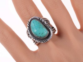 sz11.5 Southwestern sterling and turquoise ring - £130.55 GBP