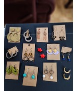 Lot 13 Pairs Pierced Earrings Copper,  Gold and Silver Tones. Nice - $32.00 CAD