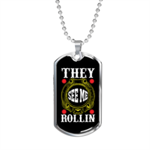 Camper Necklace They See Me Rollin White Necklace Stainless Steel or 18k Gold D - £37.92 GBP+