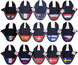 National Flags World Countries Horse Ear Bonnet Fly Veil Tack Equestrian... - £7.72 GBP