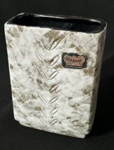 Rare Royal Haeger 75th Ann. Green &amp; White Mottled Pillow Vase Laurel Leaf R-526 - £29.97 GBP