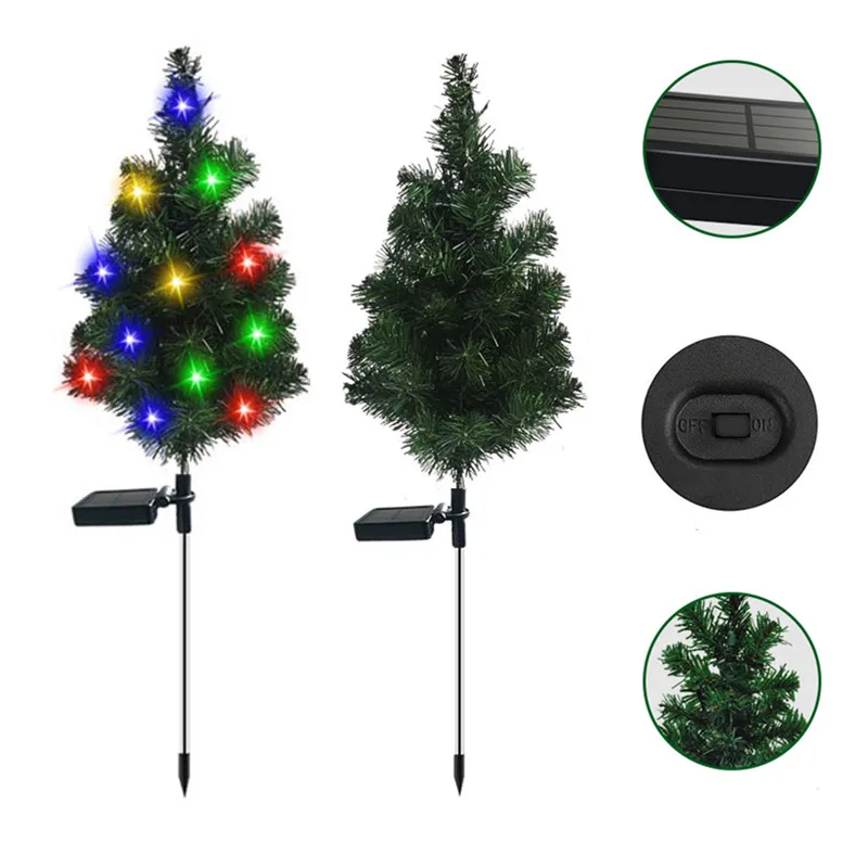 Solar Christmas Tree Lights Outdoor LED Waterproof Floor Lights scape Garden Law - £65.97 GBP