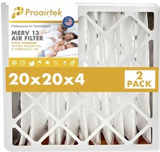 Proairtek AF20204M13SWH Model MERV13 20x20x4 Air Filters (Pack of 2) - £23.97 GBP