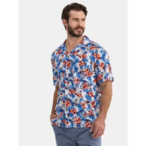 George Men&#39;s Relaxed Button Front Camp Shirt LARGE (42-44) Americana Pos... - $19.99
