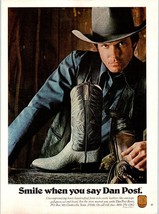 1981 Dan Post Cowboy Boots Clarksville Tennessee Vintage Print Ad 80s Wall Art - $10.97