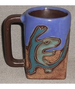 MEXICAN Studio Pottery ARTIST SIGNED - MARA 12 oz Lizard Mug GREAT DESIGN! - $29.69