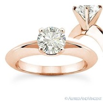 Forever ONE D-E-F Round Cut Moissanite 14k Rose Gold Solitaire Engagement Ring - £631.10 GBP+