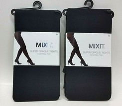 ( Lot 2 )Mixit Super Opaque Tights Control Top - Black Size M - £15.02 GBP