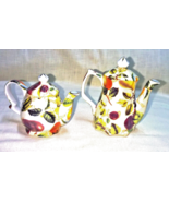 Teapot Salt &amp; Pepper Set  Mint n Box Porcelain by Jay Imports Mayfair Pa... - £11.75 GBP