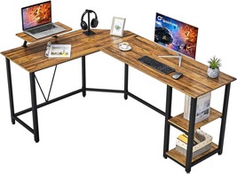 Greenforest L Shaped Computer Desk 65.7Inch Large Corner Desk With, Walnut - £135.08 GBP