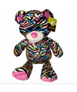 Animal Adventure Teddy Bear Plush Multicolor Zebra Stripes Glitter Eyes ... - $366.58 MXN
