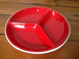 Over &amp; Back Red Valentine Italy Ceramic Three Partition Serving Dish Pla... - £15.84 GBP