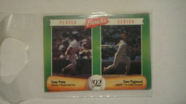 1992 French&#39;s Baseball Cards Sealed Hangtag Pack, 3 Cards T. Pena/T. Pagnozzi. - £3.08 GBP