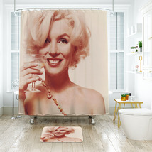 Marilyn Moonroe Shower Curtain Bath Mat Bathroom Waterproof Decorative - £18.43 GBP+