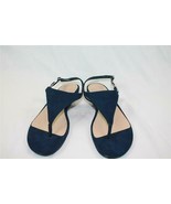 NWOB Alfani Step Flex Navy Thong Sandle Silver Ornament Navy Suede 9 M - £38.14 GBP